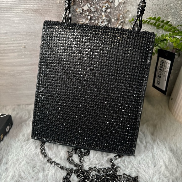bagdley mischka black rhinestone crossbody bag BADGLEY MISCHKA Rhinestone Evenin - Picture 3 of 9